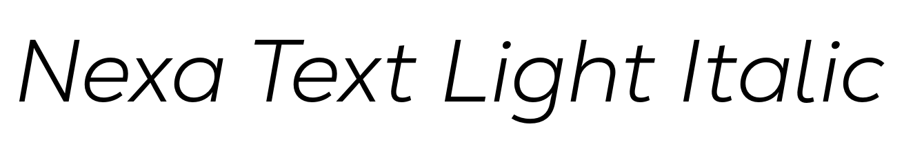 Nexa Text Light Italic